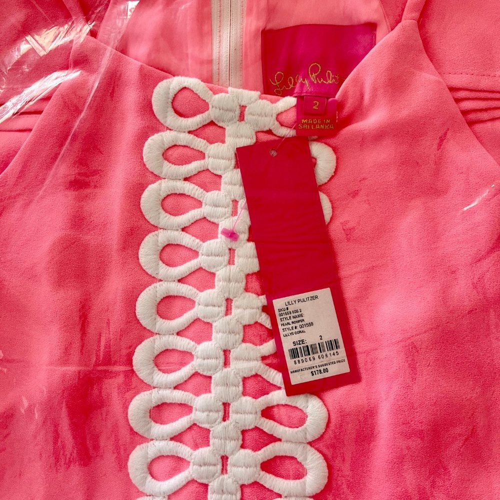 Lilly Pulitzer Woman's Pearl Romper - Lillys Coral - Sizes - Retails $178 - Picture 11 of 14